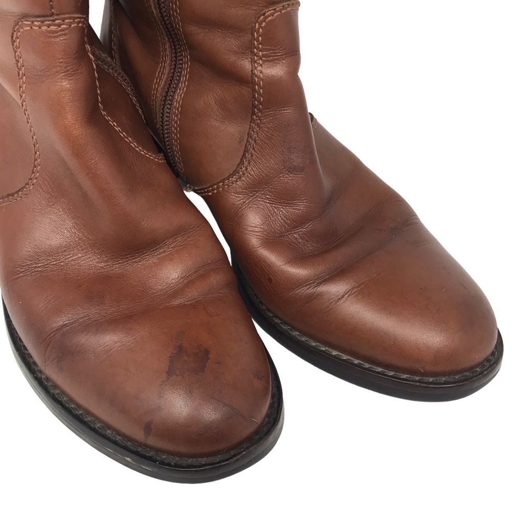 Ecco Hobart Genuine Leather Zip Up Buckle Brown Tall Riding Boots Women … - Picture 2 of 15